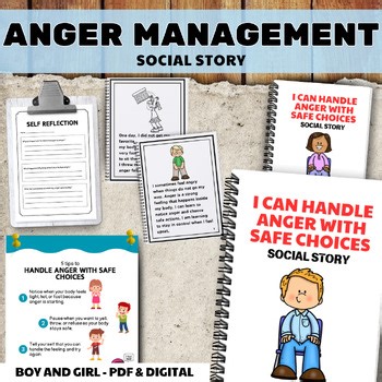 Anger Management Social Story Impulse Control Reflection Sheet Poster SEL Autism