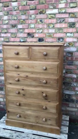 Vintage Rustic Solid Pine Chest of Drawers | 7-drawer Dresser | Tall Boy | Commode - Etsy