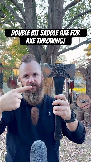 A throwing axe not many people use! Double bit saddle axe! #axethrowing #axe #outdoors #review