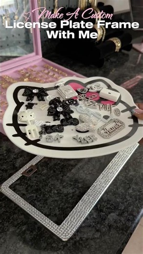make a custom license plate frame with me 💘🫧🌟 xokollections.com to shop! #junkcase #hellokitty