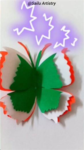 #Tri colour Butterfly paper craft#🇮🇳💛💟💚🇮🇳 Happy Republic day 🇮🇳💗💗💗💗