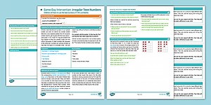 Year 1 Maths Same-Day Intervention Plan: Irregular Teen Numbers