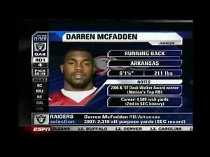 Raiders Select RB Darren McFadden (2008 NFL Draft)