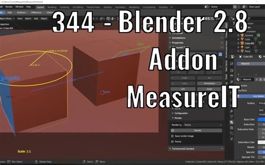 iBlender中文版插件MeasureIt-ARCH教程344 - Blender 2.8 插件 MeasureItBlender