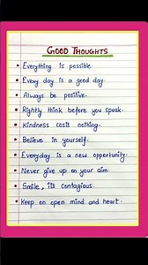 Good Thoughts, 10 Small And Easy Good Thoughts For School Assembly, 10 Best Good Thoughts In English
