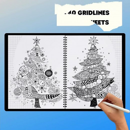 Christmas Tree Zentangle Patterns | Holiday Doodle Art Printables