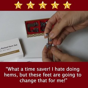 1.1K reactions · 289 shares | Why Do Seamstresses Use Hemmer Feet?  Easier Hems  Faster Hems  Perfect Hems This set comes with 3 sizes that will give all of your projects a super clean and professional finish.  Get Yours here!  https://madamsew.com/products/3pcs-wide-hem-foot-set-1-2-3-4-and-1 | Madam Sew | Facebook