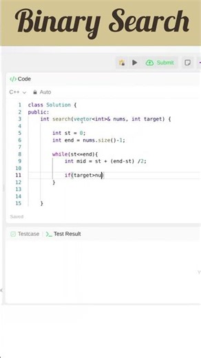 How to Write Perfect Binary Search (C++) | LeetCode Binary Search #shorts