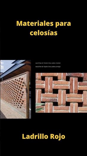 Materiales para CELOSIAS - Parte 1 #casas #celosia #barro #casasbonitas #fachadasdecasas #ladrillo