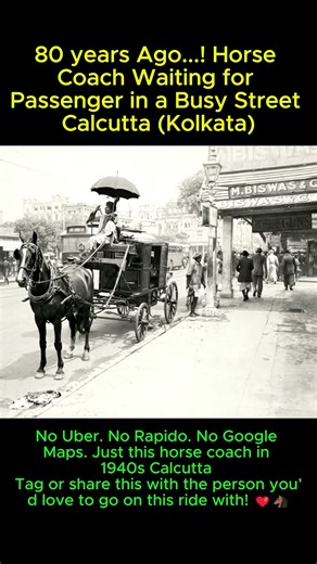 80 Years Ago in Calcutta 🕰️ No Uber, No Rapido — Just Horse Rides 🐎 | Vintage India #shorts