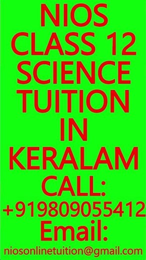 NIOS CLASS 12 SCIENCE TUITION IN KERALAM- SECONDARY & SENIOR SECONDARY COURSES- MATHEMATICS, PHYSICS