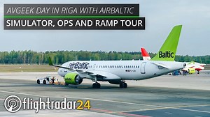 A220 everywhere! AirBaltic simulator, airside & ops tour plus a flight home in moody weather
