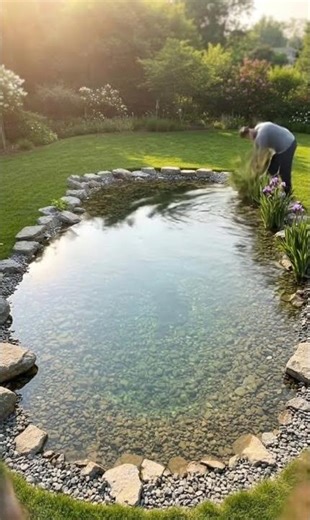 Building a natural pool from scratch. Watch the magic! ✨