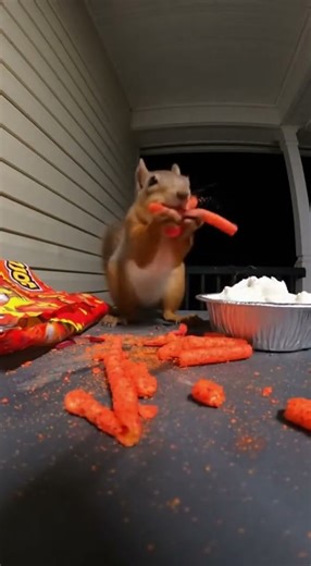 Flaming Hot Cheetos Challenge – Squirrel Edition 🌶️🐿️ Extreme Snack Reaction
