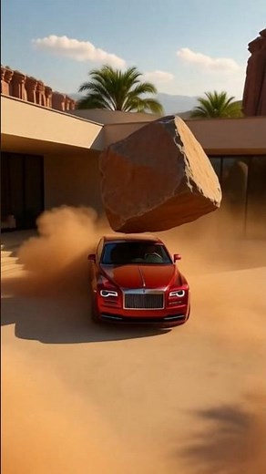 Giant Rock Falls on Luxury Car Extreme Cliff Drop Accident #RockFall #CliffDanger #ExtremeAccident