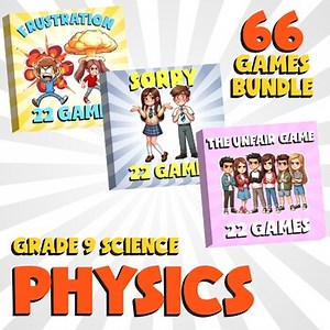 66 No Prep Science Games Bundle D - Physics - Grade 9 Review Activity