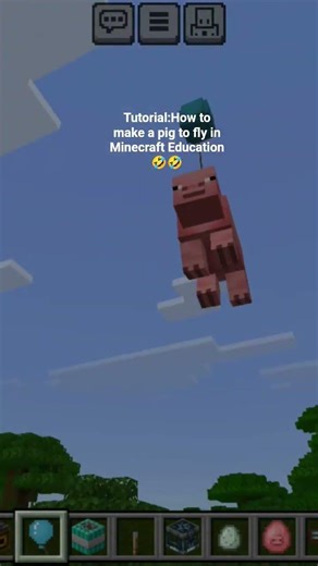 How to make a pig to fly in Minecraft Education🤣🤣 #music #phonk #song #like #minecraft #subscribe