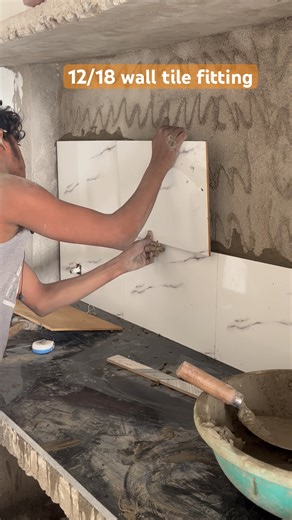 👍🏻12/18 wall tile fitting #trending #qualityflooring #granitekitchen #viral#tiles #tile#grenite