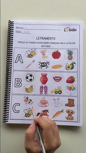 Atividade de Letramento com Identificação de Letras Iniciais – Educação Infantil