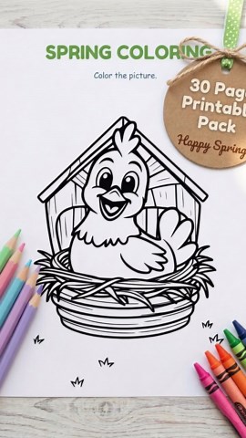 Spring Coloring Pages, Spring Coloring Book, Spring Coloring Sheets, Spring Coloring, Easter Coloring, Kids Spring Coloring, Easter Coloring - Etsy