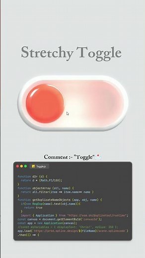 Create UI Stretchy Toggle Switch with Code! 💻✨ #javascript