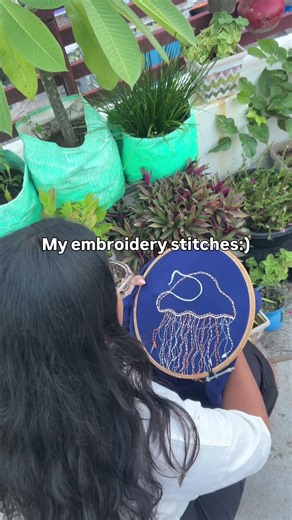 Sea themed shirt embroidery | jellyfish hand embroidery #shorts #embroidery #artistlife #diyfashion