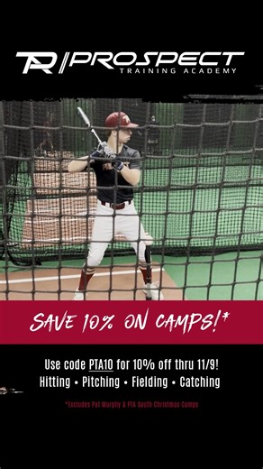 1K views | FINAL CALL!  Our PTA10 promo ends tonight. Register now and save 10% on winter camps before it’s gone!  https://play.ptabaseball.com/ | Prospect Training Academy | Facebook