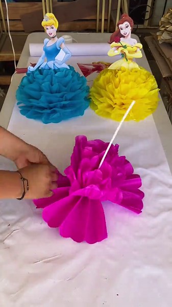 Centros de Mesa Princesas Disney Súper Fácil