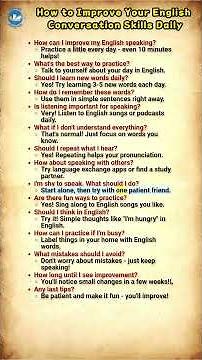 English Conversation Practice: How to Improve Your English Conversation Skills Daily