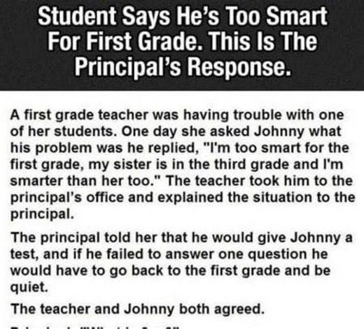 Student Says He’s Too Smart For First Grade. This Is The Principal’s Response......... RᴇɑԀ fᴜʟʟ ѕтᴏгʏ ɪп ᴄᴏᴍᴍᴇпт.......👇🏻 | Mente Curiosa