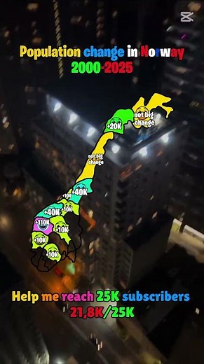 Population change in Norway 2000-2025 #mapping #geoportal #europe #geography #map #countryballs