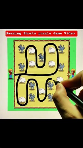 Draw lines to help the farmer distinguish between wolves and sheep.#youtubeshorts #ytshorts