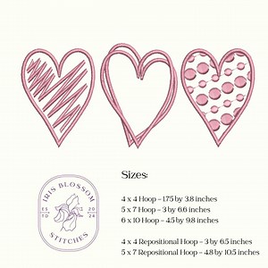 Embroidery Patterned Heart File (5 Sizes - Perfect to Make Multiple Projects and Different Sized Sweatshirts) - Etsy