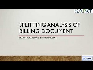 Splitting analysis of Billing Document in SAP SD