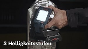 Bosch Professional 18V System Akku Leuchte GLI 18V-800 (mit 800 Lumen, 20 LEDs, Leuchtenkopf um 360° schwenkbar und um 180° neigbar)