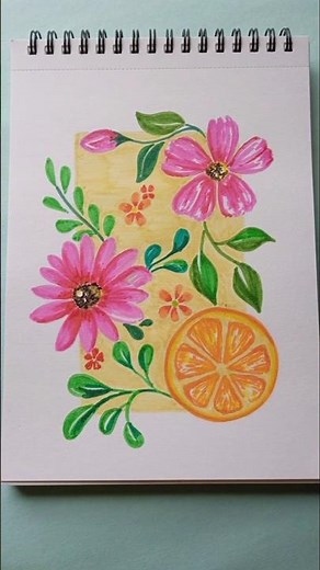 Spring Floral Painting 🌸🍊 | Easy Aesthetic Art (Part 2)