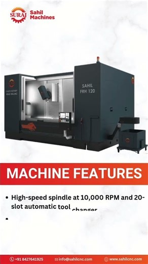 Suraj FRH Series | 5-Axis CNC Vertical Machining Center with Rotary Head | Sahil Machines India
