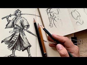 Drawing a Samurai’s Body with Pencil: Step-by-Step Process