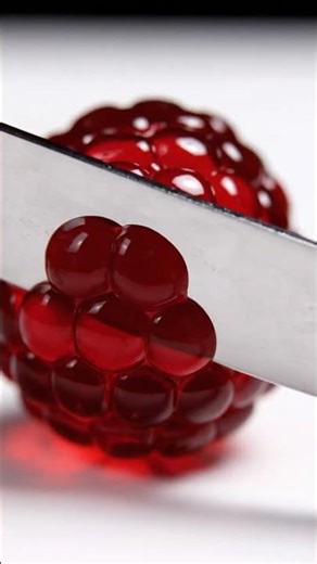 Cutting a Glass Raspberry — Ultra Satisfying ASMR Slice!