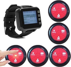 [Hot Item] Restaurant Service Call Button Wireless Call Button 1 Pager Watch 5 Bell Table Restaurant