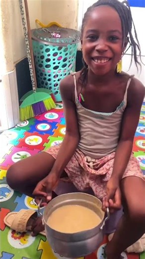 6yrs prepare delicious rice ball with groundnut soup 🤤😍