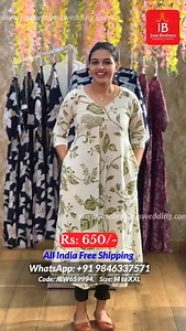 Khadhi cotton A line kurthi in two shades.. Ivory with green and ivory with ash.. Sleeves 3/4.. Rate- 650/- Size - M to XXL Pdt code- JBW 659994 --------------------------- Pis WhatsApp Number: 9846337571 --------------------------- We will not contact you from other numbers, beware of fraudulent activities. Disclaimer: there will be slight differences in colour due to lighting or your device display settings. #jbwedding #josebrothers #Thiruvambady #Kozhikode #calicut #kerala #free #shipping #sh