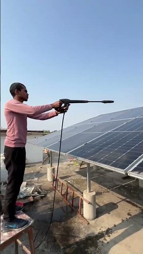 Professional Solar Panel Cleaning Machine at Work | Real Results