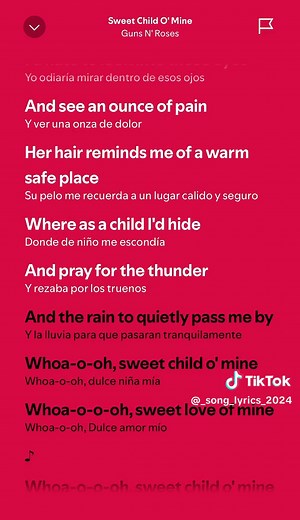 Guns N' Roses- Sweet Child O' Mine #lyrics #music #fyp #foryoupage #foryou #viral