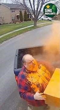 Porch Pirate Gets Hit by a Massive Paint Explosion at Point-Blank Range 😬🎨 (Caught on Ring Camera)