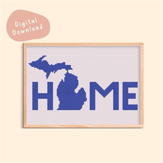 Michigan Home Cross Stitch Pattern, Instant Download, Printable Pattern, Pattern Keeper Friendly, Cross Stitch, Needlepoint, Embroidery - Etsy