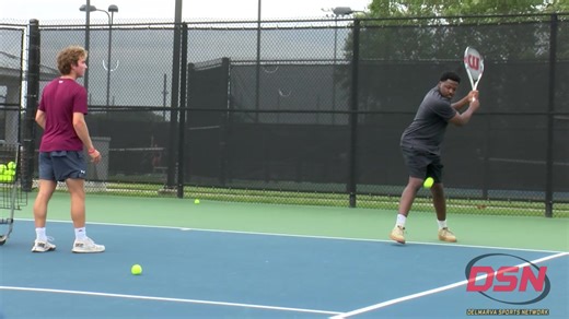 Darron Wallace is back with another YDI Apparel DSN Demo with Asher Willenborg from Salisbury University Men's Tennis! In this episode, Darron learns how to hit everyone's favorite shot, the backhand! #LocalTeamsBigDreams | Delmarva Sports Network | Facebook