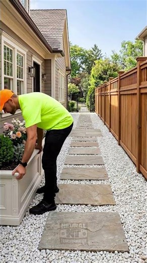 Bare Side Yard Turned Into an Elegant Garden Path ✨🌿 #shorts