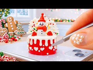 Satisfying Christmas Cake Decorating ☃️ How To Make Mini Snowman Christmas Cake ASMR ✨ DIY Cakes