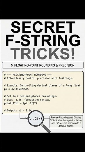f string python hidden trick of rounding floating numbers ‪@CodeWithHarry‬